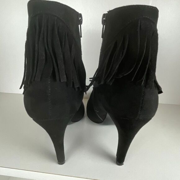 Nine West Pureheart2 Fringe Trim Ankle Boots 7.5 Black - Picture 8 of 11